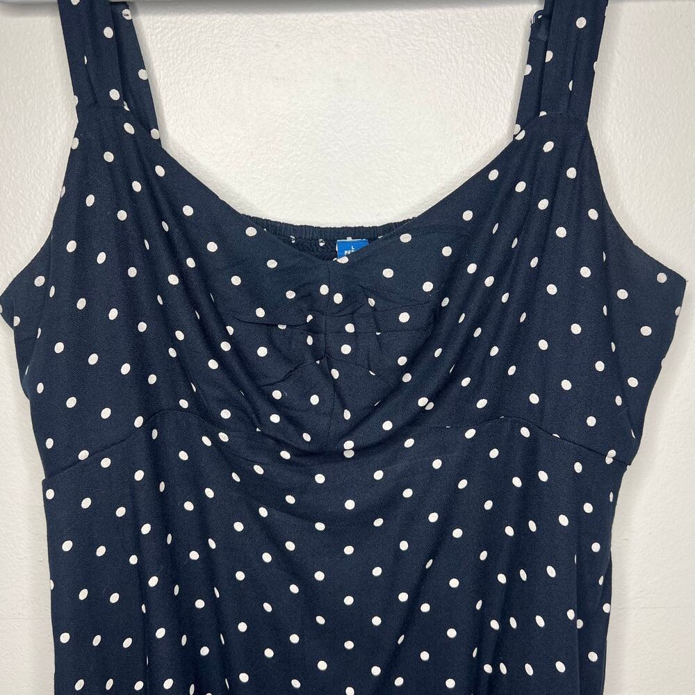 Old Navy Fit & Flare Mini Dress Navy White Polka Dot Women's L Petite Nautical - Picture 3 of 12